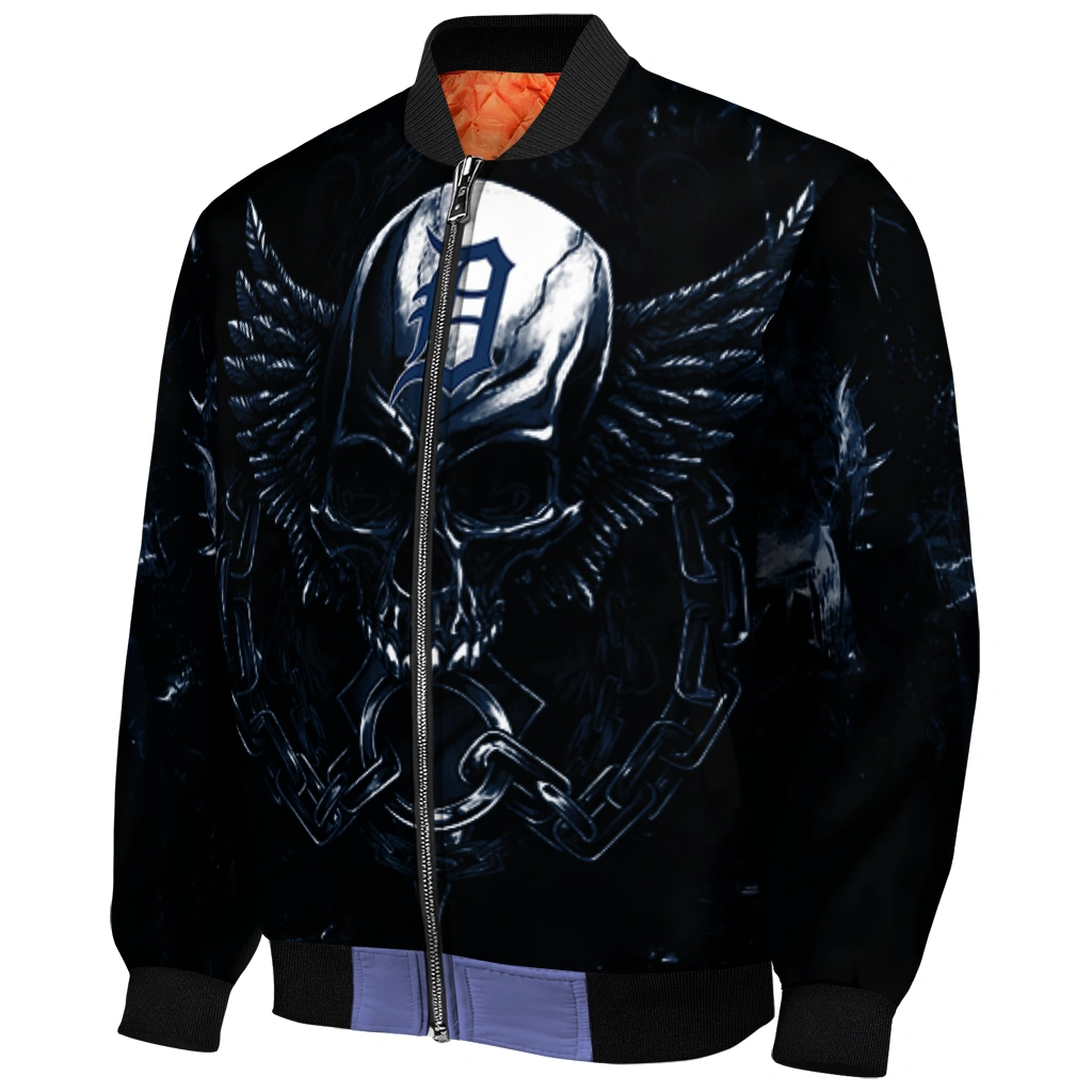 detroit tigers skull bite navy black bomber jacket fashion forward detroit tigers skull bite navy black bomber jacket fashion forward