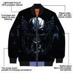 detroit tigers skull bite navy black bomber jacket best selling