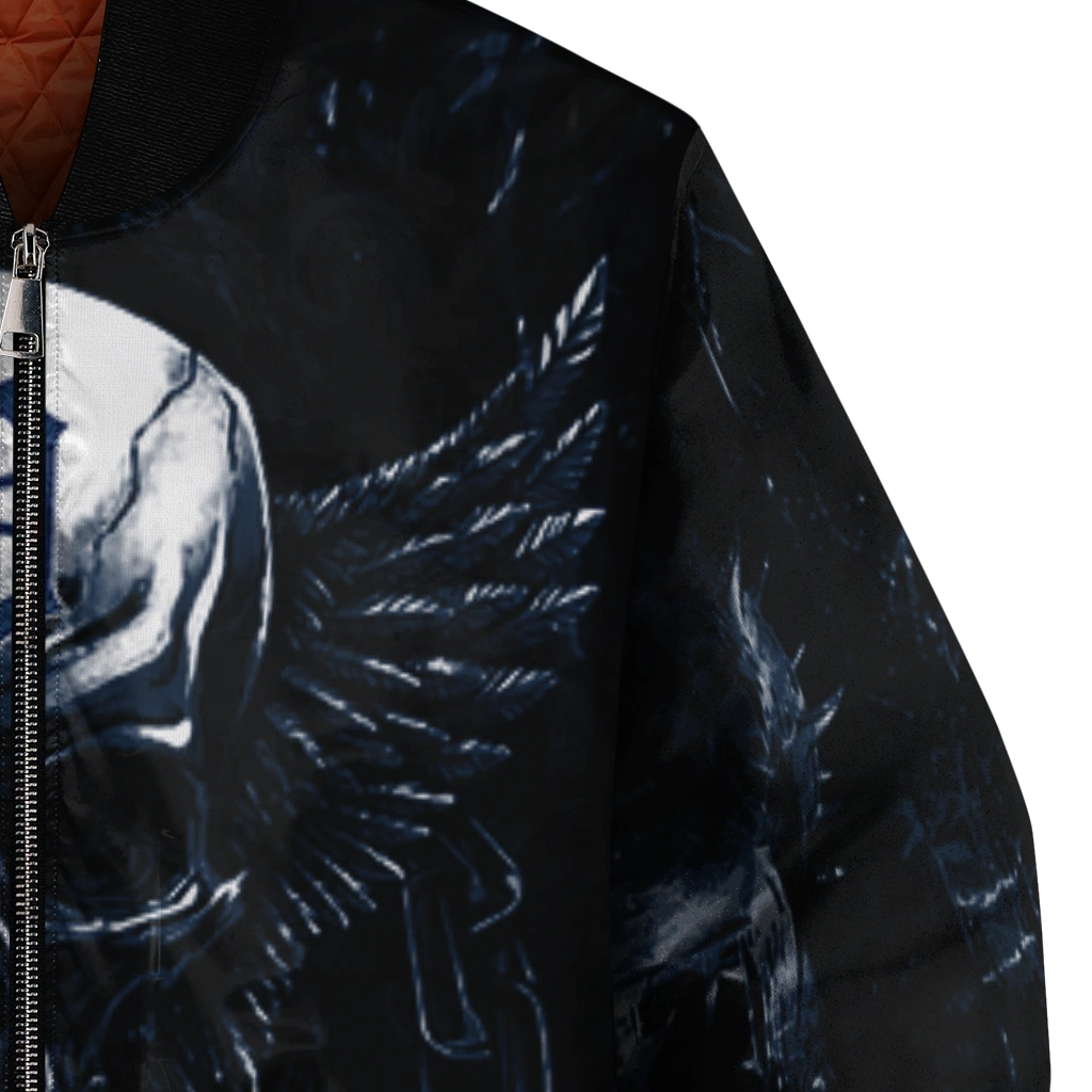 detroit tigers skull bite navy black bomber jacket premium grade detroit tigers skull bite navy black bomber jacket premium grade