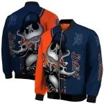 detroit tigers spooky grin navy bomber jacket best selling