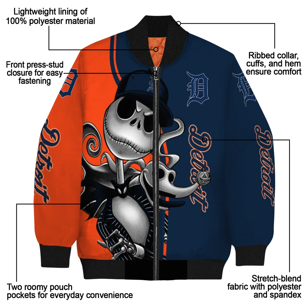 detroit tigers spooky grin navy bomber jacket new arrival detroit tigers spooky grin navy bomber jacket new arrival