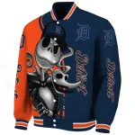 detroit tigers spooky grin navy varsity jacket best selling