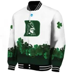 duke blue devils clovers pattern white green varsity jacket best selling
