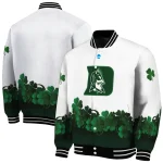 duke blue devils clovers pattern white green varsity jacket best selling