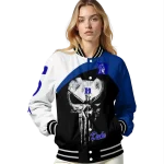 duke blue devils edgy mask blue black varsity jacket best selling