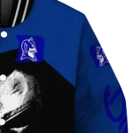 duke blue devils edgy mask blue black varsity jacket best selling