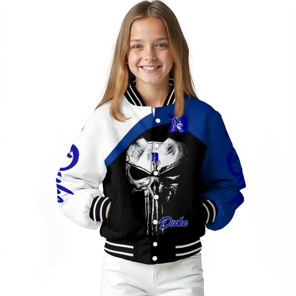 duke blue devils edgy mask blue black varsity jacket top rated duke blue devils edgy mask blue black varsity jacket top rated