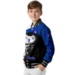 duke blue devils edgy mask blue black varsity jacket best selling