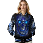 duke blue devils inferno skull blue black varsity jacket best selling