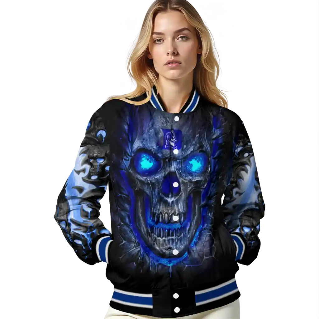 duke blue devils inferno skull blue black varsity jacket latest model duke blue devils inferno skull blue black varsity jacket latest model