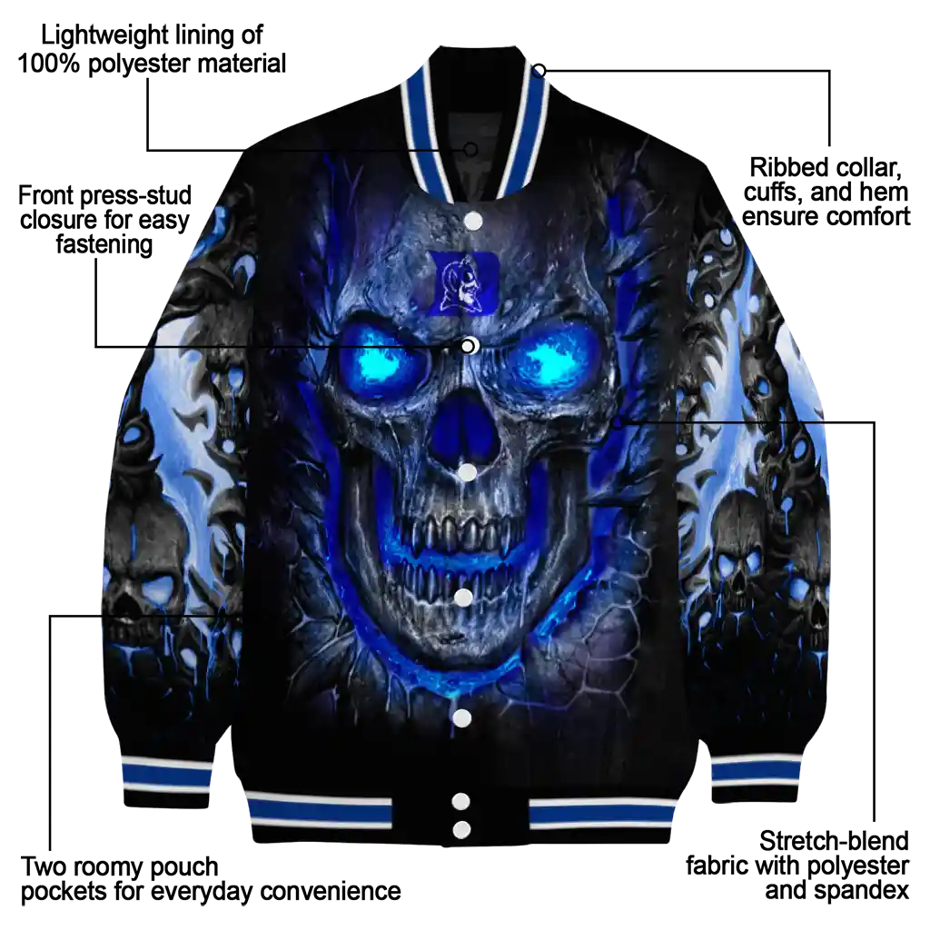 duke blue devils inferno skull blue black varsity jacket new arrival duke blue devils inferno skull blue black varsity jacket new arrival