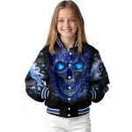 duke blue devils inferno skull blue black varsity jacket best selling