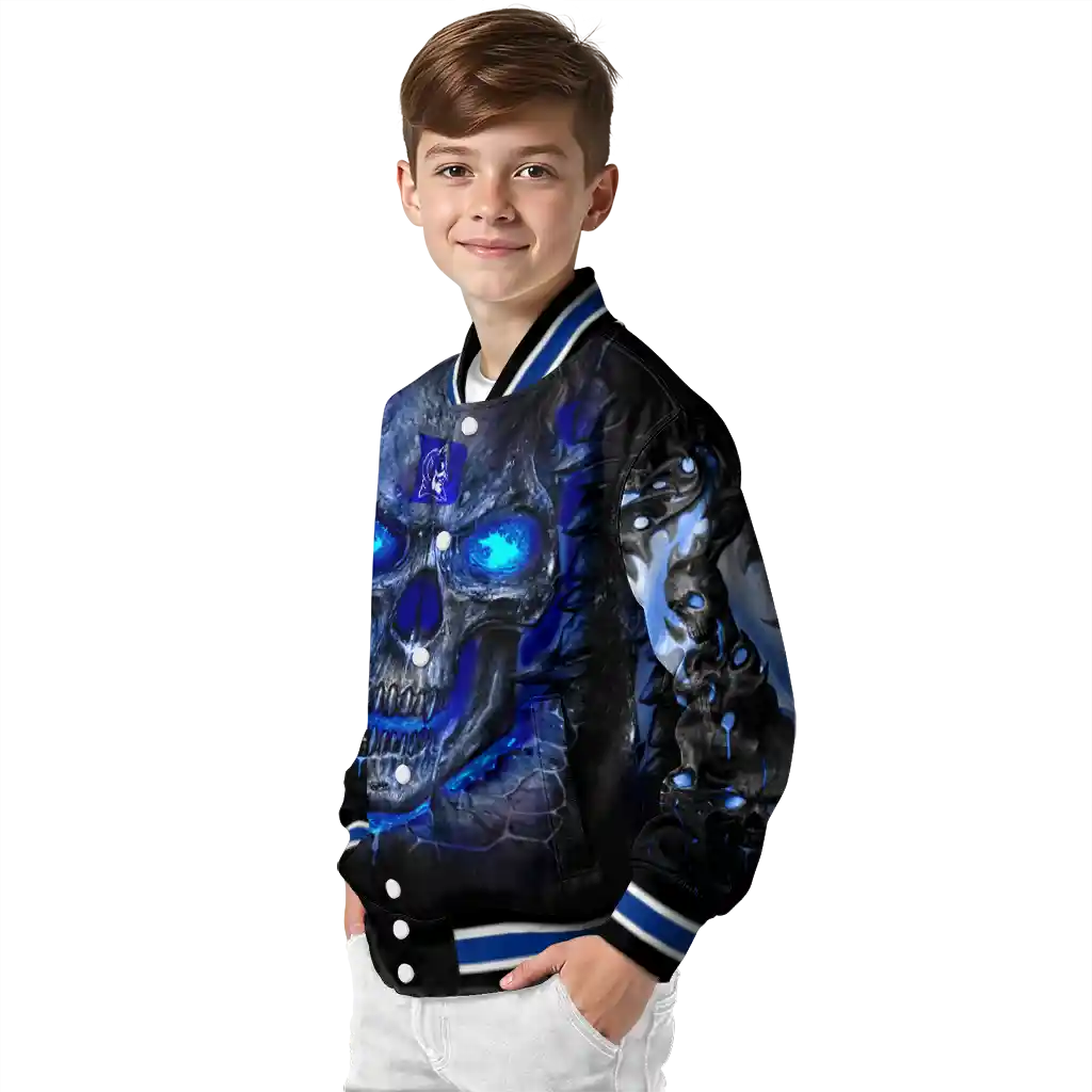 duke blue devils inferno skull blue black varsity jacket trendy duke blue devils inferno skull blue black varsity jacket trendy