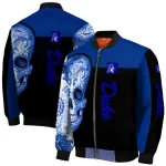duke blue devils intricate skull blue black bomber jacket best selling
