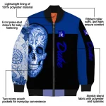 duke blue devils intricate skull blue black bomber jacket best selling