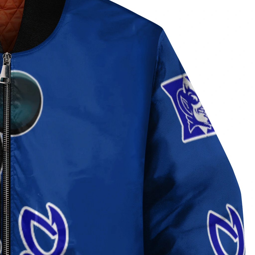 duke blue devils mickey mouse blue bomber jacket premium grade duke blue devils mickey mouse blue bomber jacket premium grade