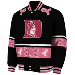 duke blue devils pink ribbon black pink varsity jacket best selling