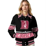 duke blue devils pink ribbon black pink varsity jacket best selling