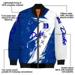 duke blue devils ripped bolt blue white bomber jacket best selling