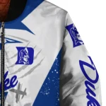 duke blue devils ripped bolt blue white bomber jacket best selling