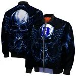 duke blue devils skull bite blue black bomber jacket best selling