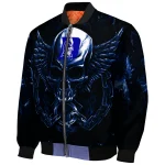 duke blue devils skull bite blue black bomber jacket best selling