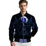 duke blue devils skull bite blue black bomber jacket best selling