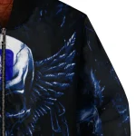 duke blue devils skull bite blue black bomber jacket best selling