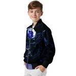 duke blue devils skull bite blue black bomber jacket best selling