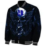 duke blue devils skull bite blue black varsity jacket best selling