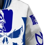 duke blue devils skull outline blue white varsity jacket best selling