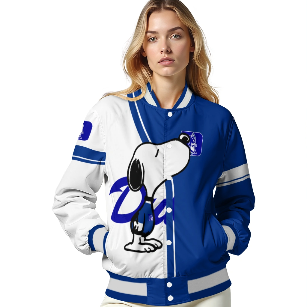 duke blue devils snoopy attitude blue varsity jacket latest model duke blue devils snoopy attitude blue varsity jacket latest model