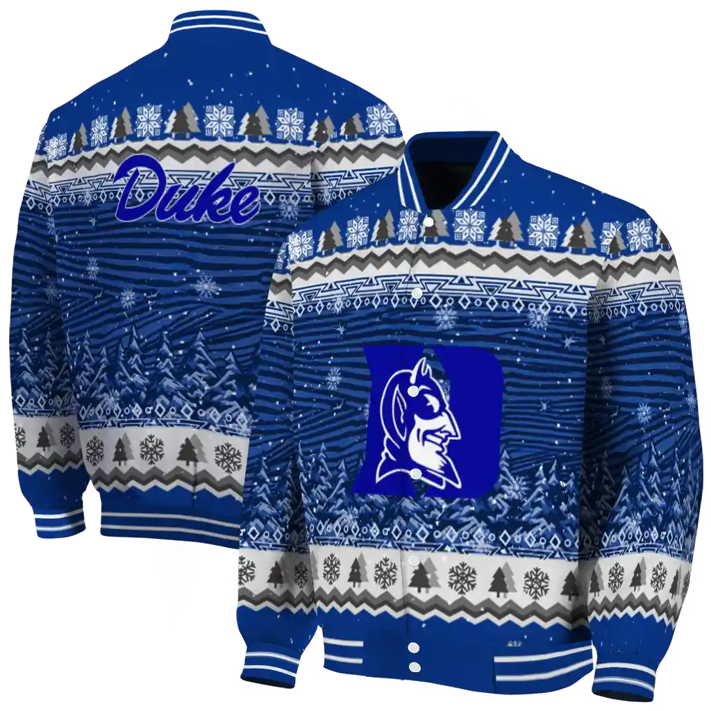 duke blue devils snowy pines blue varsity jacket fashion forward duke blue devils snowy pines blue varsity jacket fashion forward