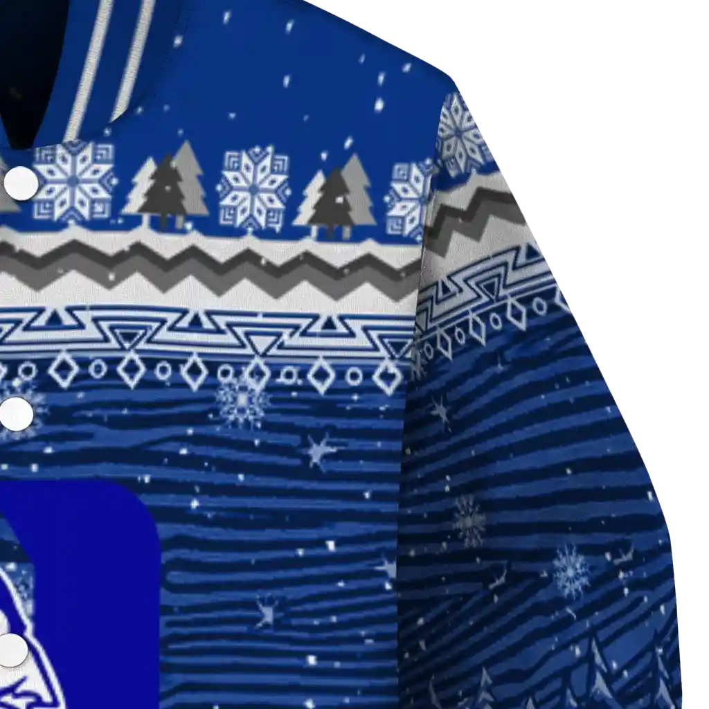 duke blue devils snowy pines blue varsity jacket premium grade duke blue devils snowy pines blue varsity jacket premium grade