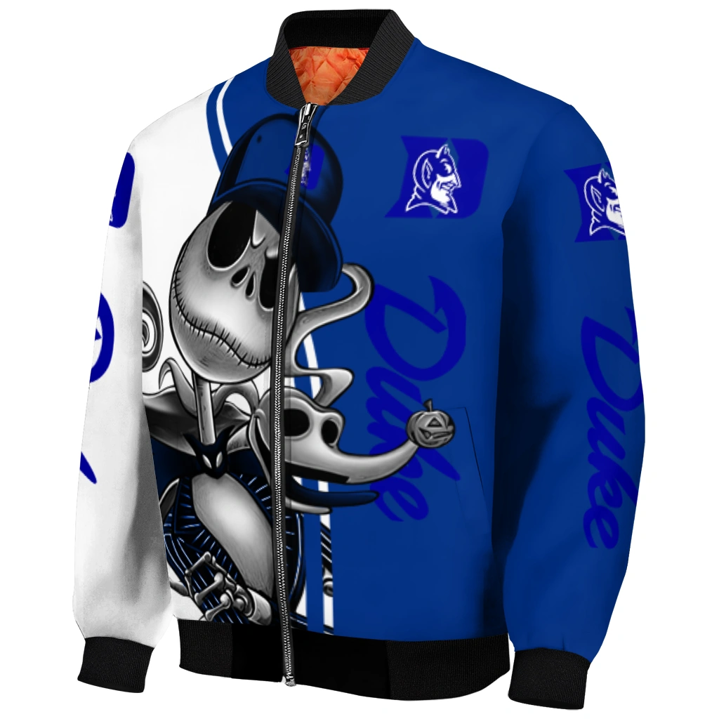 duke blue devils spooky grin blue bomber jacket fashion forward duke blue devils spooky grin blue bomber jacket fashion forward