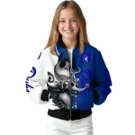 duke blue devils spooky grin blue bomber jacket best selling