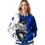 duke blue devils spooky grin blue varsity jacket best selling