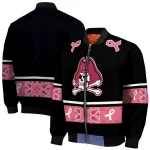 east carolina pirates pink ribbon black pink bomber jacket best selling