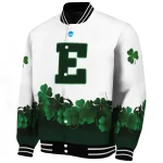 eastern michigan eagles clovers pattern white green varsity jacket best selling