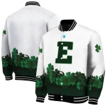 eastern michigan eagles clovers pattern white green varsity jacket best selling