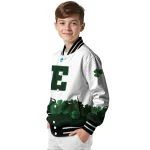 eastern michigan eagles clovers pattern white green varsity jacket best selling