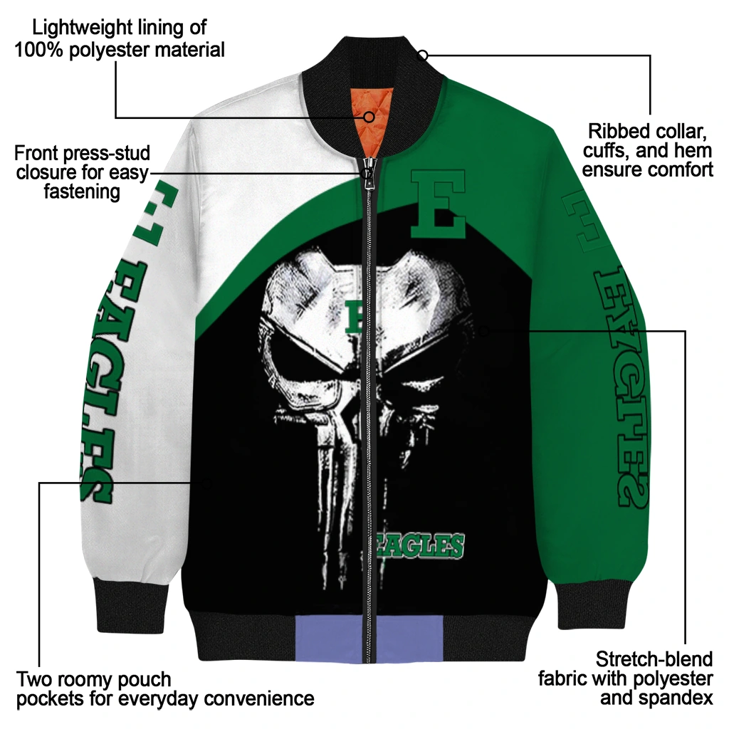 eastern michigan eagles edgy mask green black bomber jacket new arrival eastern michigan eagles edgy mask green black bomber jacket new arrival