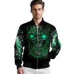 eastern michigan eagles inferno skull green black bomber jacket best selling