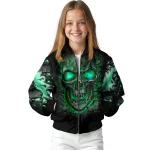 eastern michigan eagles inferno skull green black bomber jacket best selling