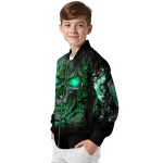 eastern michigan eagles inferno skull green black bomber jacket best selling