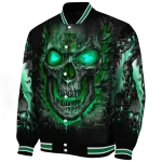 eastern michigan eagles inferno skull green black varsity jacket best selling