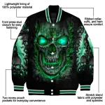 eastern michigan eagles inferno skull green black varsity jacket best selling