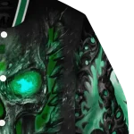eastern michigan eagles inferno skull green black varsity jacket best selling
