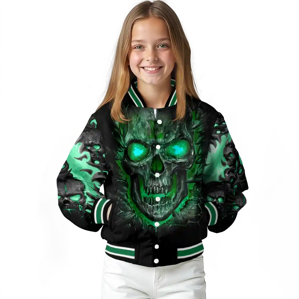 eastern michigan eagles inferno skull green black varsity jacket top rated eastern michigan eagles inferno skull green black varsity jacket top rated