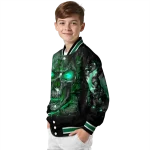 eastern michigan eagles inferno skull green black varsity jacket best selling